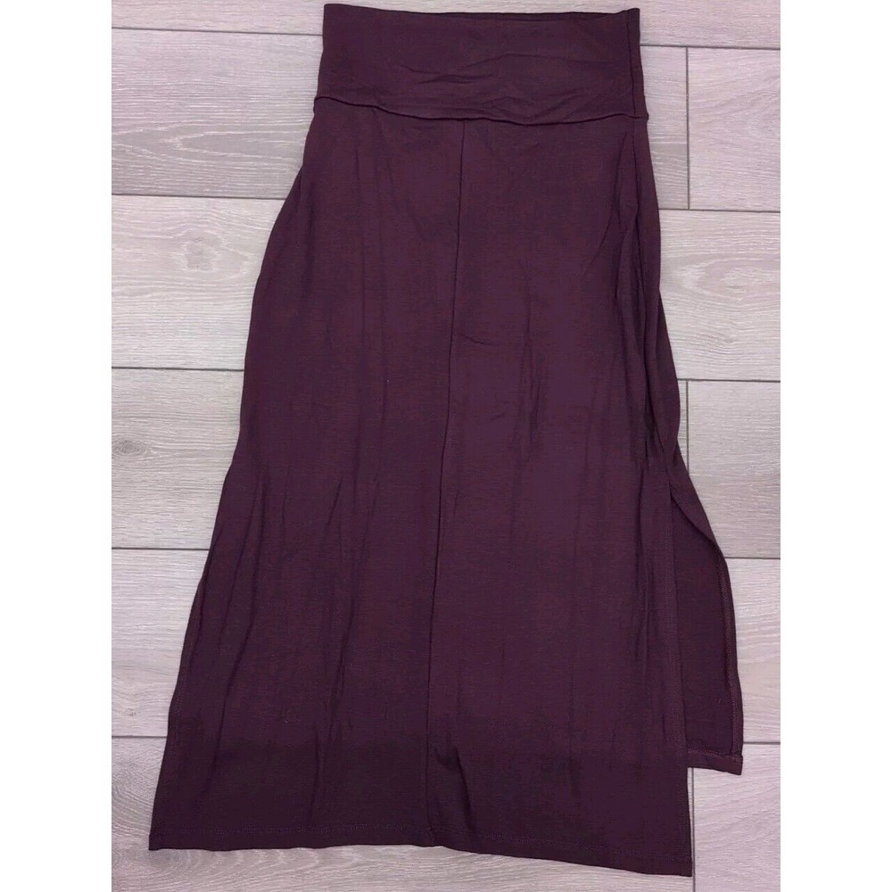 Savvi Luxe Brooklyn Skirt Size M Maroon Elastic Waist Hi Low Hem Pull On Knit - Picture 5 of 5